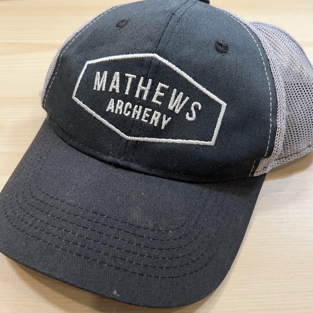 Mathews Archery Hat Cap Snap Back Mens One Size‎ Black Mesh Trucker Hunting